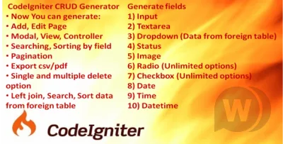 CodeIgniter CRUD Generator