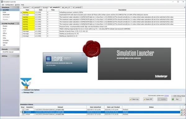 Schlumberger ECLIPSE Simulation