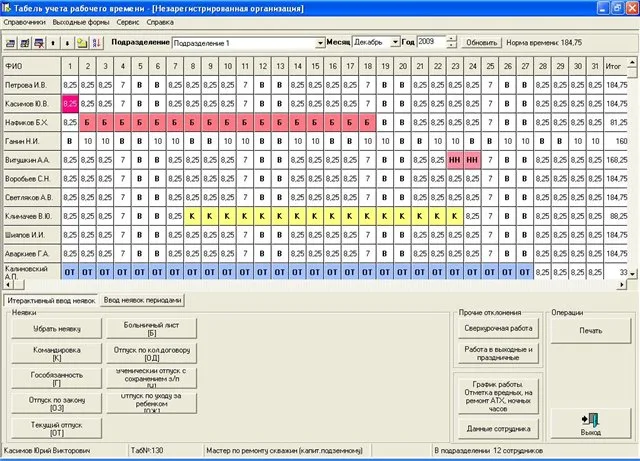 Time sheet
