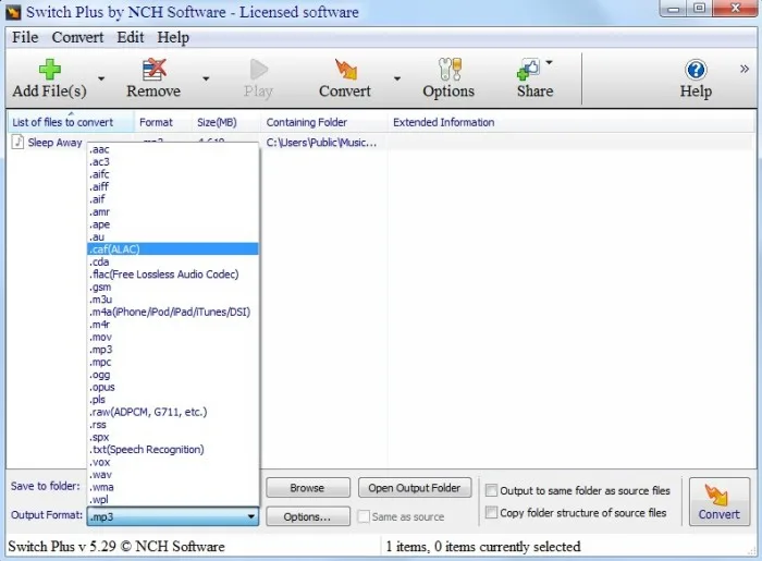 NCH Switch Sound File Converter Plus