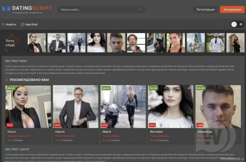 Ready-made dating site script on DLE