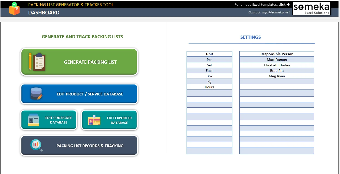 Excel Packing Slip Generator and Tracker